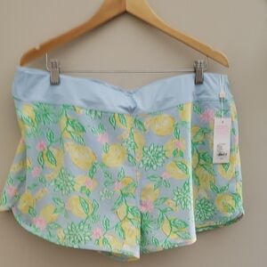 Lilly Pulitzer Lemon Print Women's Shorts - Blue and Yellow